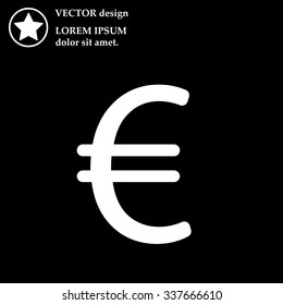 Euro flat icon. Vector illustration.