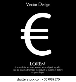 Euro flat icon. Vector illustration.