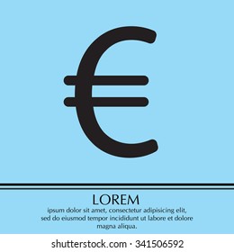 Euro flat icon. Vector illustration.