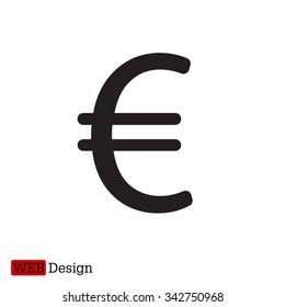 Euro flat icon. Vector illustration.