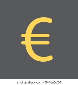 Euro flat icon. Vector illustration.