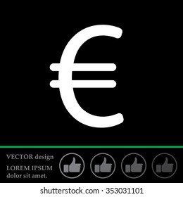 Euro flat icon. Vector illustration.