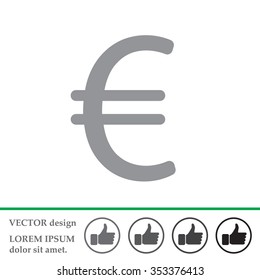 Euro flat icon. Vector illustration.