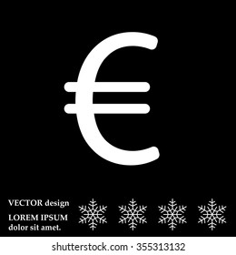 Euro flat icon. Vector illustration.