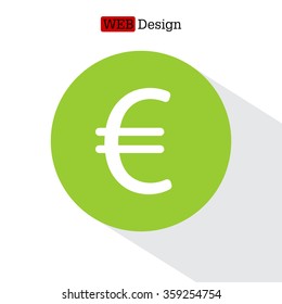 Euro flat icon. Vector illustration.