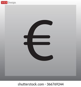 Euro flat icon. Vector illustration.