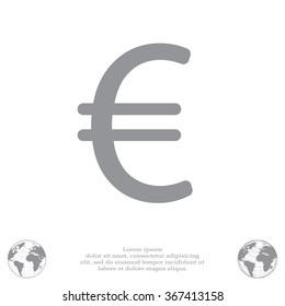 Euro flat icon. Vector illustration.