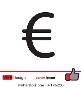 Euro flat icon. Vector illustration.