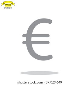Euro flat icon. Vector illustration.