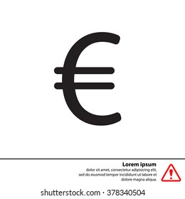Euro flat icon. Vector illustration.