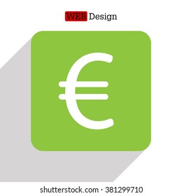 Euro flat icon. Vector illustration.