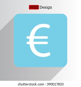Euro flat icon. Vector illustration.