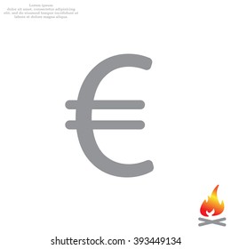 Euro flat icon. Vector illustration.