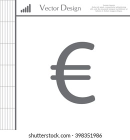 Euro flat icon. Vector illustration.