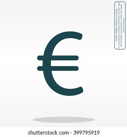 Euro flat icon. Vector illustration.