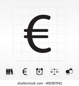 Euro flat icon. Vector illustration.