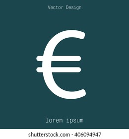 Euro flat icon. Vector illustration.