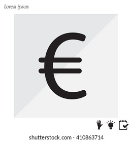 Euro flat icon. Vector illustration.