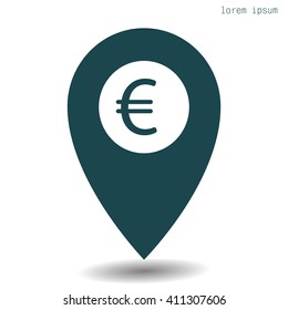 Euro flat icon. Vector illustration.