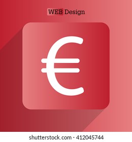 Euro flat icon. Vector illustration.