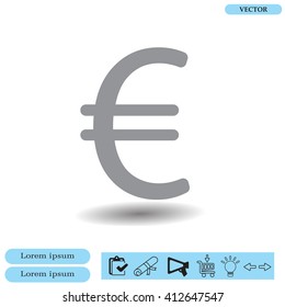 Euro flat icon. Vector illustration.