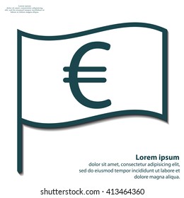 Euro flat icon. Vector illustration.