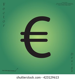 Euro flat icon. Vector illustration.