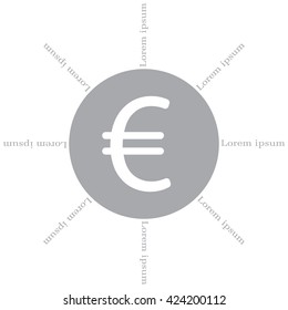 Euro flat icon. Vector illustration.