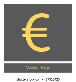 Euro flat icon. Vector illustration.