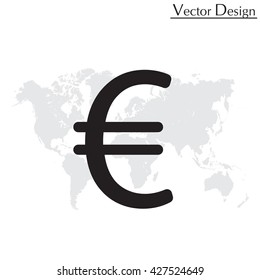 Euro flat icon. Vector illustration.