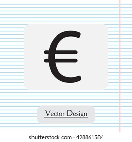 Euro flat icon. Vector illustration.