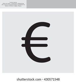 Euro flat icon. Vector illustration.