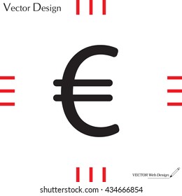 Euro flat icon. Vector illustration.