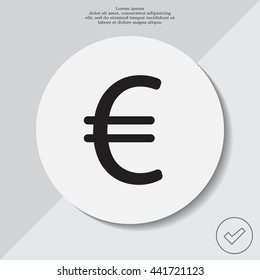 Euro flat icon. Vector illustration.