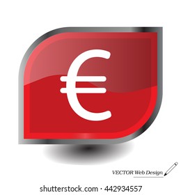 Euro flat icon. Vector illustration.