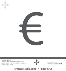 Euro flat icon. Vector illustration.