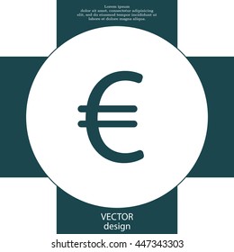 Euro flat icon. Vector illustration.