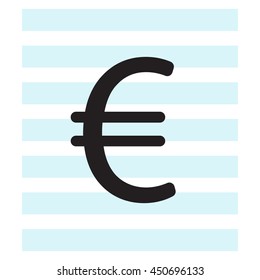 Euro flat icon. Vector illustration.
