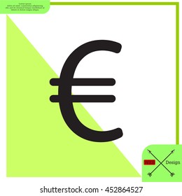 Euro flat icon. Vector illustration.