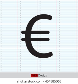 Euro flat icon. Vector illustration.