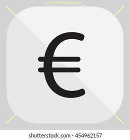 Euro flat icon. Vector illustration.
