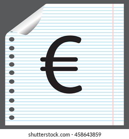 Euro flat icon. Vector illustration.
