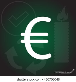 Euro flat icon. Vector illustration.