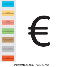 Euro flat icon. Vector illustration.