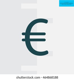 Euro flat icon. Vector illustration.