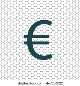 Euro flat icon. Vector illustration.