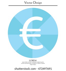 Euro flat icon. Vector illustration.