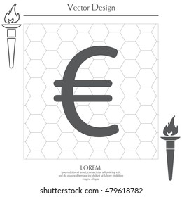 Euro flat icon. Vector illustration.