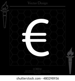 Euro flat icon. Vector illustration.