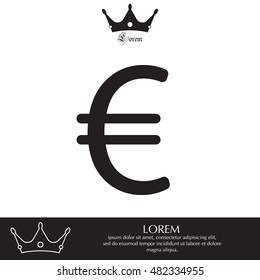 Euro flat icon. Vector illustration.
